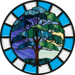 Disegno di albero estivo stile vetrata in cornice di Changeling